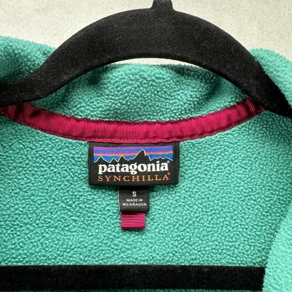 Patagonia Sweatshirt Womens S Synchilla Snap-T Fleece Pullover Lightweight Green - Picture 7 of 11